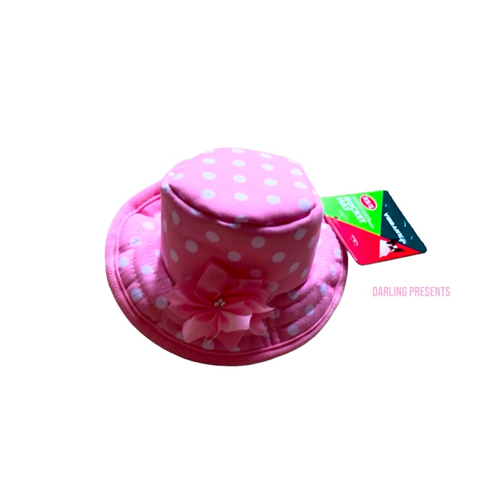 Vibrant Life Polkadot Bucket Dog Hat Color Pink Size XS/S